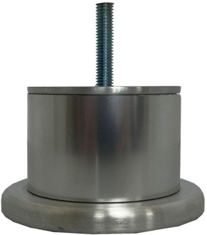 Furniture Legs Europe Stalen meubelpoot chroom rond ø 9 cm en hoogte 5 cm (M8)