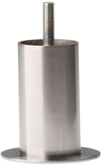 Furniture Legs Europe Stalen meubelpoot rvs look rond ø 4 cm en hoogte 8 cm (M8)