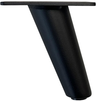 Furniture Legs Europe Stalen meubelpoot zwart conisch ø 5 cm / 2,5 cm en hoogte 10 cm