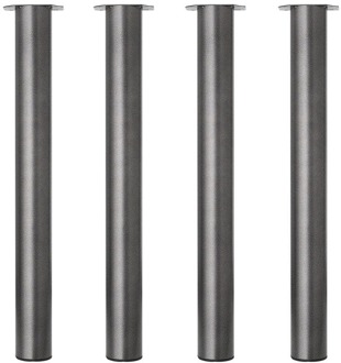 Furniture Legs Europe Stalen meubelpoot zwart hamerslag rond ø 7,6 cm en hoogte 72 cm - 4 stuks