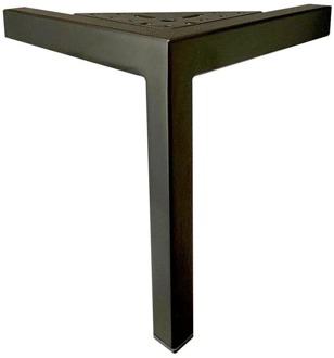 Furniture Legs Europe Stalen meubelpoot zwart hoek 18 bij 18 cm en hoogte 22 cm (2 x 2 cm)