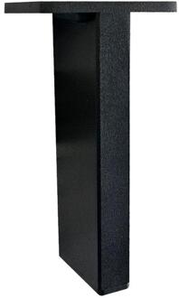 Furniture Legs Europe Stalen meubelpoot zwart rechthoek 1,5 bij 4 cm en hoogte 12 cm (1,5 x 4 cm)