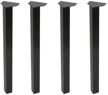 Furniture Legs Europe Stalen meubelpoot zwart vierkant 5 bij 5 cm en hoogte 72 cm (5 x 5 cm) - 4 stuks