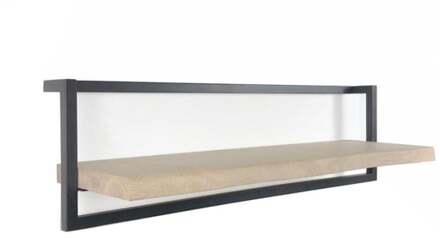 Furniture Legs Europe Stalen muurbeugel zwart rechthoek 106 bij 10 cm en hoogte 30 cm (2,5 x 2,5 cm)