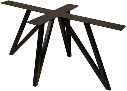 Furniture Legs Europe Stalen onderstel zwart vlinder 140 bij 78 cm en hoogte 72 cm (4 x 4 cm)