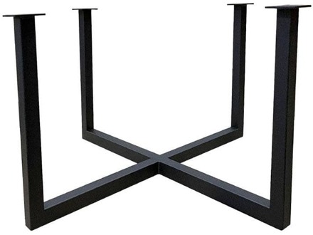 Furniture Legs Europe Stalen salononderstel zwart vierkant 50 bij 50 cm en hoogte 37 cm (3 x 3 cm)