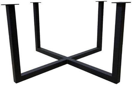 Furniture Legs Europe Stalen salononderstel zwart vierkant 65 bij 65 cm en hoogte 37 cm (3 x 3 cm)