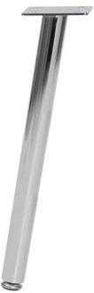 Furniture Legs Europe Stalen schuine meubelpoot chroom rond ø 2,5 cm en hoogte 25 cm