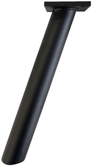 Furniture Legs Europe Stalen schuine meubelpoot zwart rond ø 3 cm en hoogte 22 cm