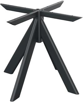 Furniture Legs Europe Stalen tafelonderstel zwart met ovale koker 4 poot 90 bij 90 cm en hoogte 73 cm (10 x 4 cm)