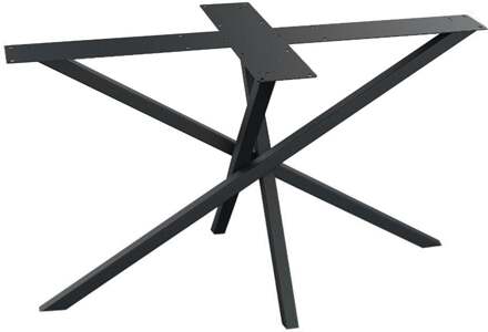 Furniture Legs Europe Stalen tafelonderstel zwart mikado 140 bij 70 cm en hoogte 73 cm (4 x 4 cm)