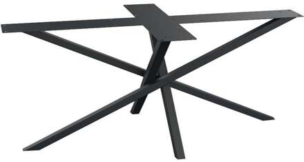 Furniture Legs Europe Stalen tafelonderstel zwart mikado 180 bij 70 cm en hoogte 73 cm (4 x 4 cm)