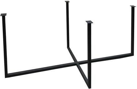 Furniture Legs Europe Stalen tafelpoot 178 bij 80 cm en hoogte 75,5 cm (3 x 3 cm) Zwart