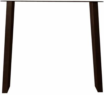Furniture Legs Europe Stalen tafelpoot anodic brown trapezium 80 bij 10 cm en hoogte 72 cm (4 x 10 cm)
