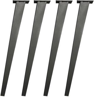 Furniture Legs Europe Stalen tafelpoot brons taps 7 bij 3 cm en hoogte 72 cm (4 x 3 cm / 7 x 3 cm) - 4 stuks - Brons Zwart