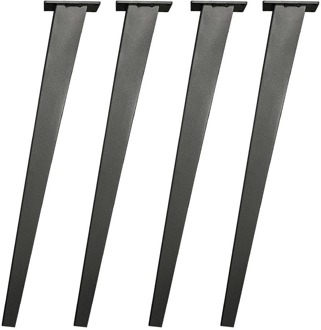 Furniture Legs Europe Stalen tafelpoot zwart taps 7 bij 3 cm en hoogte 72 cm (4 x 3 cm / 7 x 3 cm) - 4 stuks