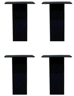 Furniture Legs Europe Stalen tafelpoot zwart vierkant 6 bij 6 cm en hoogte 25 cm (6 x 6 cm) - 4 stuks