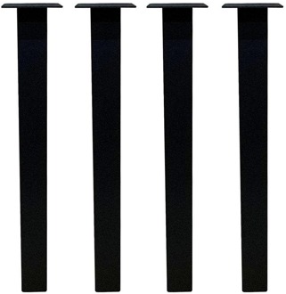 Furniture Legs Europe Stalen tafelpoot zwart vierkant 6 bij 6 cm en hoogte 72 cm (6 x 6 cm) - 4 stuks