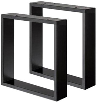 Furniture Legs Europe Stalen U tafelpoot zwart 36 bij 8 cm en hoogte 40 cm (2 x 8 cm) - 2 stuks