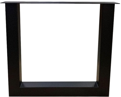 Furniture Legs Europe Stalen U tafelpoot zwart 76 bij 8 cm en hoogte 72 cm (8 x 8 cm)