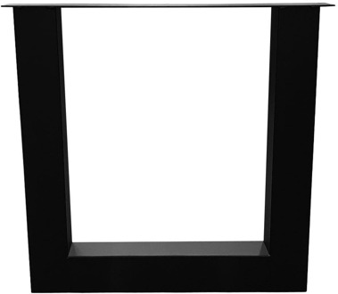 Furniture Legs Europe Stalen U tafelpoot zwart 78 bij 10 cm en hoogte 72 cm (10 x 10 cm)