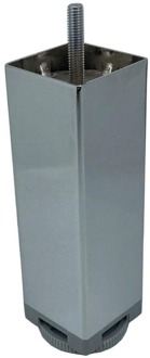 Furniture Legs Europe Stalen verstelbare meubelpoot chroom vierkant 5 bij 5 cm en hoogte 15 cm (M8) (5 x 5 cm)