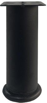 Furniture Legs Europe Stalen verstelbare meubelpoot zwart rond ø 4 cm en hoogte 13 cm