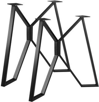 Furniture Legs Europe Stalen vlinder zwart vlinder 78 bij 4 cm en hoogte 73 cm (4 x 2 cm) - Set van 2 stuks