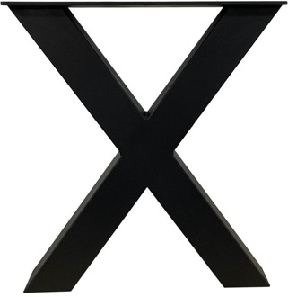Furniture Legs Europe Stalen X bankpoten 38 bij 6 cm en hoogte 43 cm zwart (6 x 6 cm) - 2 stuks