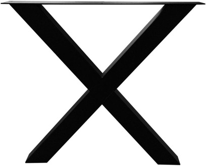Furniture Legs Europe Stalen X-poot 75 bij 8 cm en hoogte 72 cm zwart (8 x 8 cm)