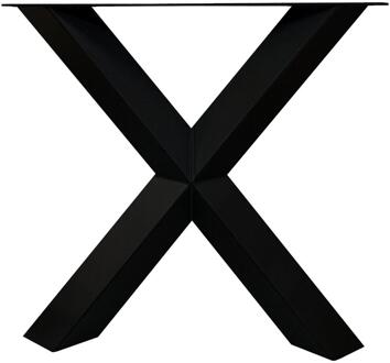 Furniture Legs Europe Stalen X tafelpoot diamant 75 bij 14 cm en hoogte 72 cm zwart (8 x 8 cm)