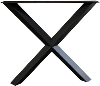 Furniture Legs Europe Stalen X tafelpoot diamant 78 bij 10,5 cm en hoogte 72 cm zwart (6 x 6 cm)