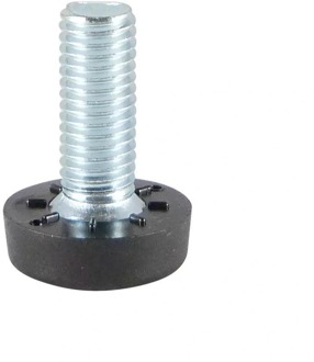 Furniture Legs Europe Stelvoet zwart rond Ø 2 cm en hoogte 0,7 cm van massief kunststof (M6) - 4 stuks