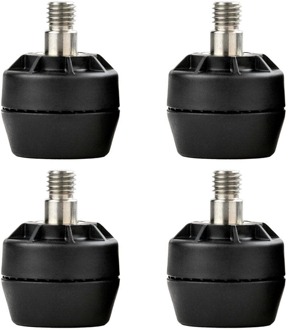 Furniture Legs Europe Stelvoet zwart rond Ø 4 cm en hoogte 3,2 cm van kunststof (M10) - 4 stuks