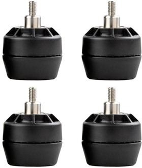 Furniture Legs Europe Stelvoet zwart rond Ø 4 cm en hoogte 3,2 cm van kunststof (M6) - 4 stuks