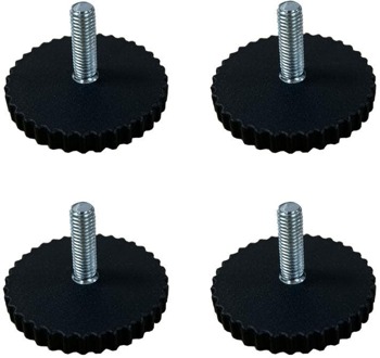 Furniture Legs Europe Stelvoet zwart rond Ø 5,5 cm en hoogte 1 cm van kunststof (M8) - 4 stuks