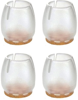 Furniture Legs Europe Stoeldop transparant rond Ø 1,4 cm en hoogte 2,5 cm van kunststof - 4 stuks