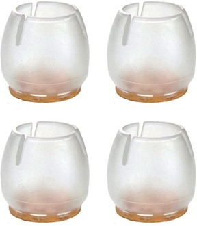 Furniture Legs Europe Stoeldop transparant rond Ø 1,8 cm en hoogte 2,5 cm van kunststof - 4 stuks