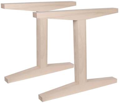 Furniture Legs Europe Tafelpoot i vorm 78 bij 8 cm en hoogte 72 cm van massief hout - 2 stuks Houtskleur