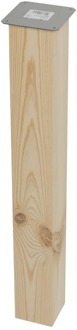 Furniture Legs Europe Tafelpoot vierkant 9 bij 9 cm en hoogte 72 cm van massief hout, 9 x 9 cm Houtskleur