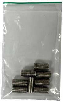 Furniture Legs Europe Verloopbus van m8 naar m10 - 8 stuks - lengte 20 mm Rvs look