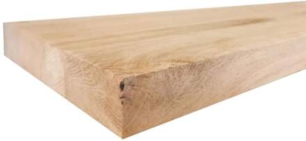 Furniture Legs Europe Wandplank eiken 130 bij 30 cm van 4 cm dik massief hout met rechte randen Houtskleur