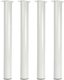 Furniture Legs Europe Witte stalen meubelpoot rond Ø 7,6 cm en hoogte 72 cm - Set van 4 stuks