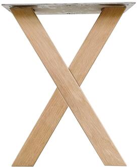 Furniture Legs Europe X-poten massief eiken 32 x 5 cm en hoogte 40 cm (5 x 5 cm) - Set van 2 Houtskleur