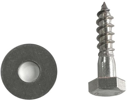 Furniture Legs Europe Zakje RVS draadbout schroeven ø 0,5 cm en lengte 2,5 cm - 16 stuks Rvs look