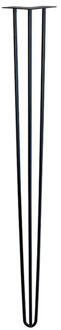 Furniture Legs Europe Zwarte massieve 3-punt hairpin tafelpoot 110 cm