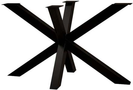 Furniture Legs Europe Zwarte stalen matrix tafelpoot hoogte 72 cm en breedte 140 cm (koker 6 x 6)