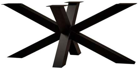 Furniture Legs Europe Zwarte stalen matrix tafelpoot hoogte 72 cm en breedte 180 cm (koker 8 x 8)