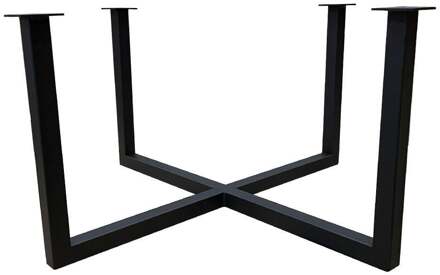 Furniture Legs Europe Zwarte stalen salontafel onderstel hoogte 43 cm, vierkant 75 x 75 cm (30 x 30 mm)