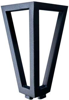 Furniture Legs Europe Zwarte wire poot driehoek 13 cm met bevestigingsplaat